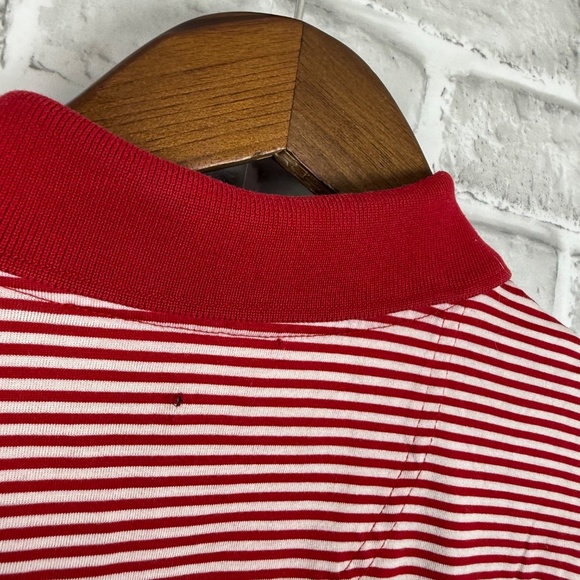 TPC Scottsdale x Oxford Golf Red Striped All Cotton Collared Polo Shirt MEDIUM - Picture 5 of 8